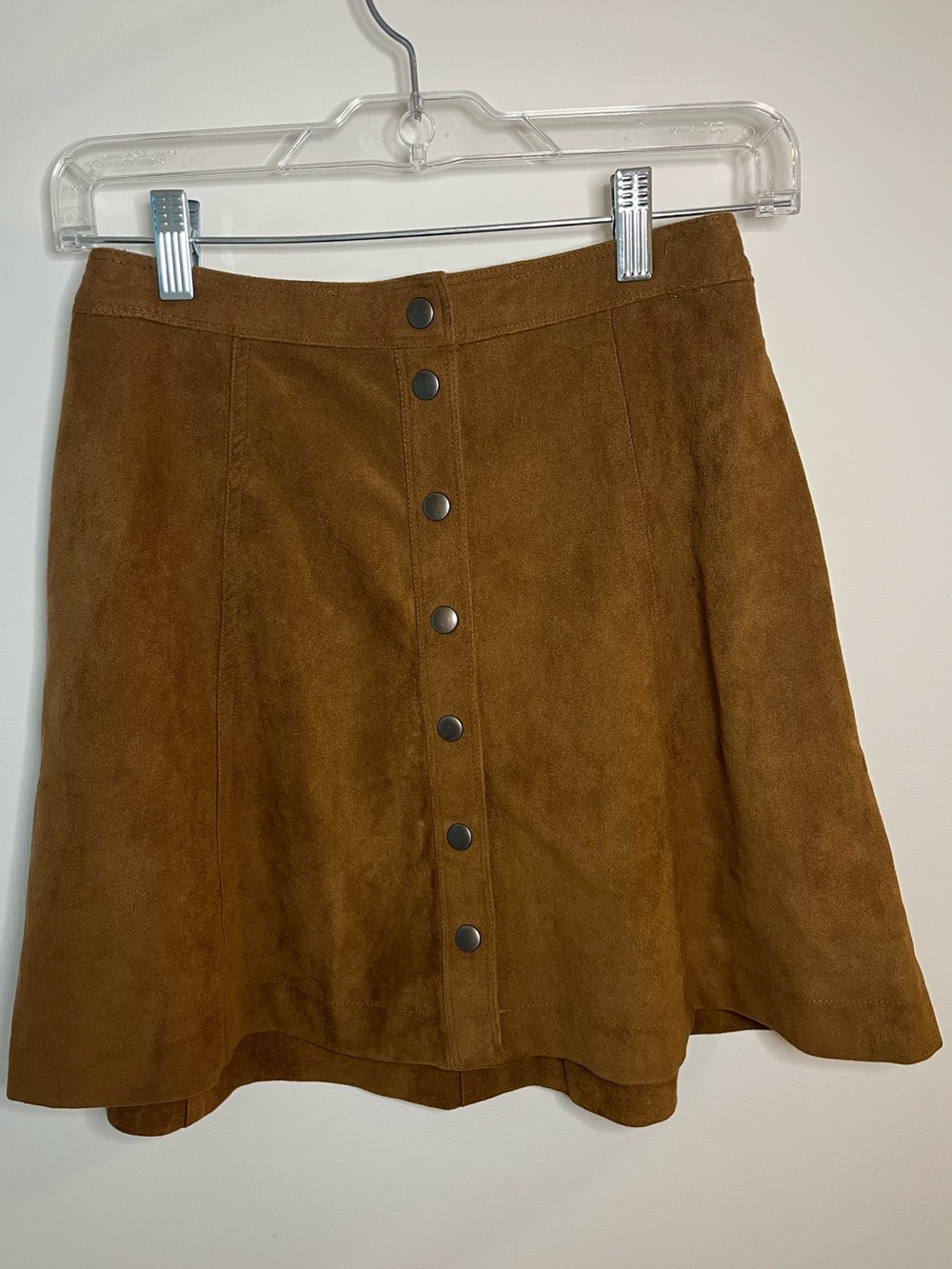 Abercrombie & Fitch Faux Suede Snap-Front Mini Skirt